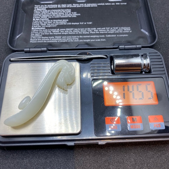 Hetian nephrite jade mutton fat dragon head buckle - Picture 11 of 16